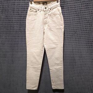 VTG White High Rise Jeans Sz1/2 25x31 90s Y2K USA Express No4 Coastal Cowgirl